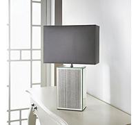 Square Glitter Mirror Table Lamp - Silver
