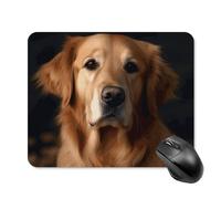Square Golden Retriever Mouse Pad Non-Slip Rubber Small Cute Mouse Pad Mini Travel Gaming Mousepad Washable Funny Computer Mat Waterproof for Laptop Office Home Men Women