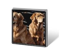 Square Golden Retrievers Brooch Classic Mini Pin 0.7 Inch Aluminum Alloy Lapel Pin Personalized Button Badge for Backpack Hat Suit Jacket Clothing Decoration