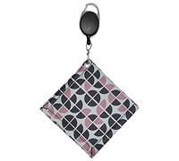 Square Golf Ball Square Club Head Cleaning Cloth Cleaner | Double Sided Ball Cleaning Towel with Retractable Hooks Cleaning Towel Oxford