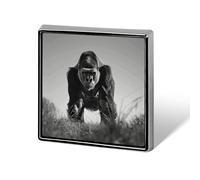 Square Gorilla in The Grass Brooch Classic Mini Pin 0.7 Inch Aluminum Alloy Lapel Pin Personalized Button Badge for Backpack Hat Suit Jacket Clothing Decoration