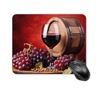 Square Grape Red Wine Mouse Pad Non-Slip Rubber Small Cute Mouse Pad Mini Travel Gaming Mousepad Washable Funny Computer Mat Waterproof for Laptop Office Home Men Women