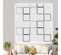 Square Grid Window Insulation Kit Window Against Hot Indoor Shrink Film Keep Cold Out Storm Warm in Winter and Cool in Summer Draught Excluder Waterproof Dust Proof White Border (180x210cm)