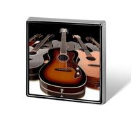 Square Guitar Brooch Classic Mini Pin 0.7 Inch Aluminum Alloy Lapel Pin Personalized Button Badge for Backpack Hat Suit Jacket Clothing Decoration