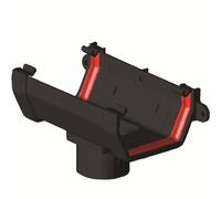 Square Gutter Running Outlet Black