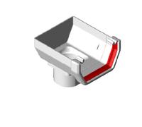 Square Gutter Stop End Outlet White