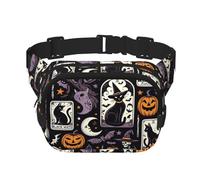 Square Halloween-Tarot-Cards-Pumpkins Double-Layer Sport Fanny Pack Waist Pack Large Crossbody Waist Bag for Running Travel Walking