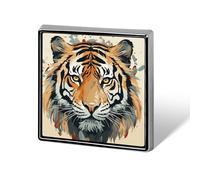 Square Hand Drawn Tiger Brooch Classic Mini Pin 0.7 Inch Aluminum Alloy Lapel Pin Personalized Button Badge for Backpack Hat Suit Jacket Clothing Decoration