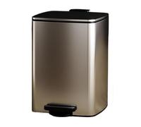 Square Hands-Free Bathroom Trash Can Thickened Stainless Steel Step Bin with Inner Bucket and Soft-Close Lid Ideal for Kitchen Bathroom Living Room Use