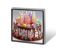 Square Happy Birthday Beautiful Brooch Classic Mini Pin 0.7 Inch Aluminum Alloy Lapel Pin Personalized Button Badge for Backpack Hat Suit Jacket Clothing Decoration