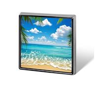 Square Hawaiian Beach Brooch Classic Mini Pin 0.7 Inch Aluminum Alloy Lapel Pin Personalized Button Badge for Backpack Hat Suit Jacket Clothing Decoration
