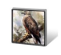 Square Hawk In The Tree Lapel Pin Metal Brooch Personalized Novelty Pin Cute Button Badge Safety Pin Fashion Jewelry Accessories Gift for Clothes Hat Backpack Bag