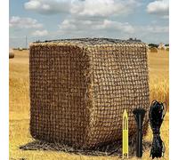 Square Hay Nets for Horses Black 6×6ft Diameter 182 cm/Height 182 cm Large Slow Feed Hay Net Horses Supplies Hay Bags for Horses, Goats (Black)