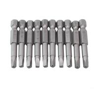 Square Head Screwdriver Bits 10 Pcs Set Featuring a Magnetic Hex Shank (65mm SQ2.74)