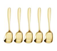 Square Head Stainless Steel Spoons - Desserts Shovel Spoons - Thick Sugar Spoon Soup Table Buffet Serving Spoon for Gatherings