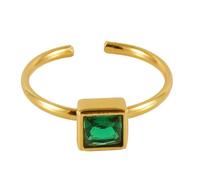 Square/Heart/Flower Opening Rings Stainless Steel Geometric Zircon Finger Jewelry Accessory For Parties And Daily Wear Engagement