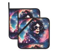 Square Heat-Insulating Pot mat WHJSSF Cosmic Shining Planet Pattern Anti-scalding and Heat-Insulating for Kitchen Cleaning and Outdoor Barbecue