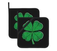 Square Heatproof Pot Mat Set of 2 WHJDPP Smudged ink clover Pattern Thick Heat Insulation For Kitchen Countertops Dishwashing