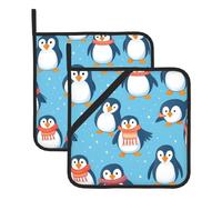 Square Heatproof Pot Mat Set of 2 WHJSSF cute penguin Printing Thick Heat Insulation For Kitchen Countertops Dishwashing