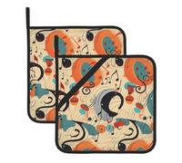 Square Heatproof Pot Mat Set of 2 WHJSSF musical theme music clefs Printing Thick Heat Insulation For Kitchen Countertops Dishwashing