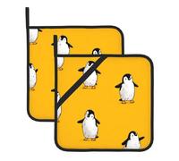 Square Heatproof Pot Mat Set of 2 WHJSSF penguin dabbing Printing Thick Heat Insulation For Kitchen Countertops Dishwashing