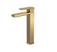 Square High Rise Mono Basin Mixer Tap Brushed Brass Balterley Metallics One Size