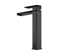 Square High Rise Mono Basin Mixer Tap Matt Black Balterley Black One Size