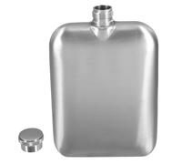 Square Hip Flask Stainless Steel Matte Finish Ounce | Leak Resistant Cap, Non Slip Grip, Silver Pocket Size for Travel, Concert, Hunting Trips