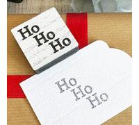 Square Ho Ho Ho Rubber Ink Stamp, Christmas Crafts, Festive Wooden Stamp for Cards Tags Scrapbook, Ho Ho Ho Rubber Stamp