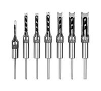 Square Hole Drill Bit for Wood, Square Mortise Chisel Drill Bit, HSS Woodworking Hole Saw Mortising Chisel Drill Bit Set (7B: 6.4/8/9.5/12.7/14/16/18mm)