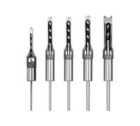 Square Hole Drill Bit Set, 5pc Woodworking Mortising Chisel Hole Saw Drill Bit Set 6.4mm / 8mm / 9.5mm / 12.7mm / 16mm
