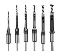 Square Hole Drill Bit Set 6 7 Pcs Mortising Chisels for Wood Installation and Decoration (7PCS)