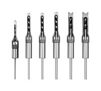 Square Hole Drill Bit Set, 6Pcs Woodworking Mortising Chisel Hole Saw Drill Bit Set 6.4mm / 8mm / 9.5mm / 12.7mm / 14mm / 16mm