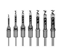 Square Hole Drill Bit Sets, Woodworking HSS Wood Mortising Chisel Countersink Bits Hole Mortise Drill Bit Set for Carpenter, 6.4mm/8mm/9.5mm/10mm/11mm/12.7mm/14mm/16mm (7PCS)