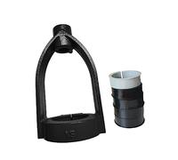 Square Hole Drill Fixed Bracket for Drill Machine Woodworking Bench Mortiser Black with 5 Pieces Drill Sleeves, 6.5cm