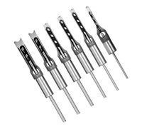 Square Hole Mortise Drill Bit Set， HSS Woodworking Wood Mortising Chisel Set 1/4 5/16 3/8 2/5 1/2 9/16 5/8inch7pcs(4/5)(45752)