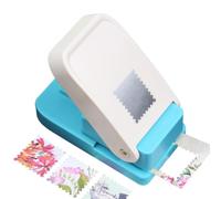 Square Hole Punch Handheld Stationery Heavy-Duty Tool | Paper Puncher Postage Stamp Cutter for Scrapbooking Classroom Projects Journaling Hobbyists Kids Students