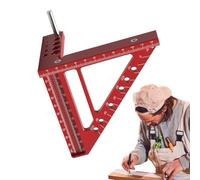Square Hole Scribing Ruler Woodworking Square Measuring Ruler with Angle | Square Measuring Miter Triangle Tool Portable Aluminum Alloy Gauge For Carpenter, Engineer