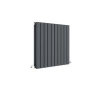 Balterley Lucia Square Horizontal Double Panel Radiator 600mm x 586mm Anthracite in Grey Balterley Grey