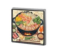 Square Hot Pot Cartoon Pattern Brooch Classic Mini Pin 0.7 Inch Aluminum Alloy Lapel Pin Personalized Button Badge for Backpack Hat Suit Jacket Clothing Decoration