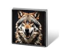 Square Hungry Like A Wolf Brooch Classic Mini Pin 0.7 Inch Aluminum Alloy Lapel Pin Personalized Button Badge for Backpack Hat Suit Jacket Clothing Decoration