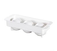 Square Ice Cube Tray Set - Plastic Moulds with Airtight Lid - Quick Fill & Easy Release - Space Saving Stacking Design - For Cocktails & Whiskey - White Unit(Three squares)
