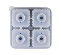 Square Ice Tray Mold - Leak Proof Silicone Tray Manufacturers | Reusable 4 Cavity Square Cooler Bucket Making With Easy Release Funnel Lid