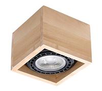 Square Incasso Luce Legno Naturale GU10 Recessed Surface Spotlights Square Flush Light Natural Wood GU10