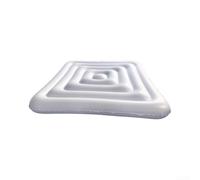 Square Inflatable Bathtub Cover 165cm White Pvc Material Energy Saving Thermal Lid With Quick Inflation Valve For Outdoor Protection Against Leaves And Freezing Weather(Without handle)