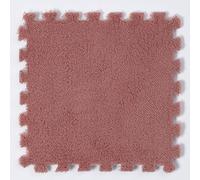 Square Interlocking Jigsaw Puzzle Carpet Mat, DIY Anti-slip,10/12/16/20 Pcs(Light Red,20pcs)