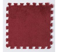 Square Interlocking Jigsaw Puzzle Carpet Mat, DIY Anti-slip,10/12/16/20 Pcs(Red,10pcs)