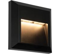 Square IP65 Guide Light - Indirect 1.1W Warm White LED - Black ABS