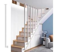 Square Iron Stair Balusters DIY Guardrail Post Kit for Ceiling Stairs White Spindles H-125cm (4.1ft) - Perfect for Modern Home Decor