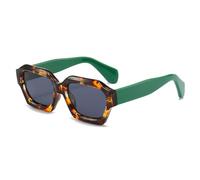 Square Irregular Sunglasses for Men Women Fashion Retro Polygon Sunglasses UV400, leopard, One Size